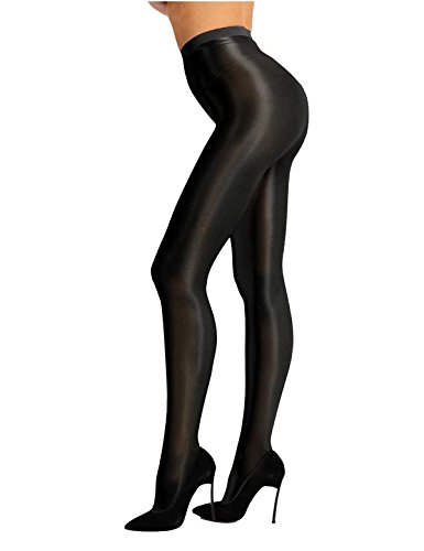 iEFiEL Topmodisch Damen glänzende Strumpfhose Blickdichte Silk Strumpfhosen Tanzstrumpfhose 70den Strümpfe Frauen Shaping Socken Öl Socken Shiny gr. M-XL Schwarz B Einheitsgröße von iEFiEL