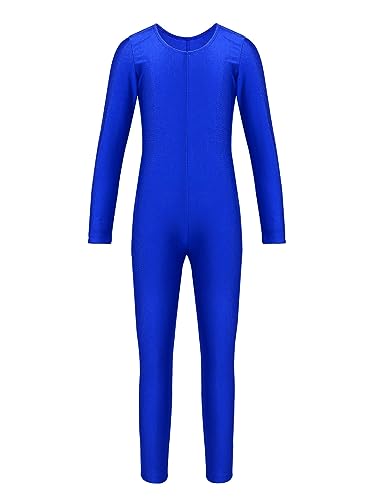 iEFiEL Turnanzug Kinder Mädchen Ganzkörperanzug Trikot Stretch Body Leotard Turnbody für Ballett Gymnastik Sport Training Dancewear Königsblau 134-140 von iEFiEL