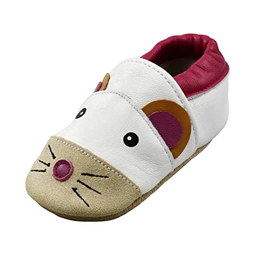 iEvolve Baby Babyschuhe Wildledersohle Baby Lederschuhe Lauflernschuhe Krabbelschuhe Vielzahl Art(BeigeMaus,12-18 Monate) von iEvolve