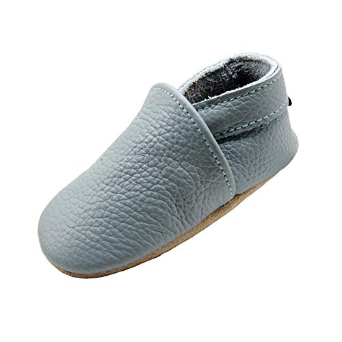 iEvolve Baby Babyschuhe Wildledersohle Baby Lederschuhe Lauflernschuhe Krabbelschuhe Vielzahl Art(Rein Hellblau,18-24 Monate) von iEvolve