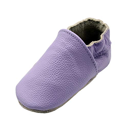 iEvolve Baby Babyschuhe Wildledersohle Baby Lederschuhe Lauflernschuhe Krabbelschuhe Vielzahl Art(Rein Violet,12-18 Monate) von iEvolve