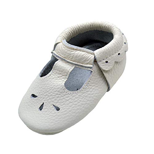 iEvolve Baby Babyschuhe Wildledersohle Baby Lederschuhe Lauflernschuhe Krabbelschuhe Vielzahl Art(Weiß Sandale,12-18 Monate) von iEvolve