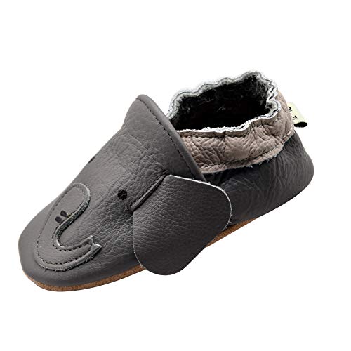 iEvolve Baby Mädchen Jungen Elefant Babyschuhe Baby Weiche Sohle Lederschuhe Baby Lauflernschuhe Krabbelschuhe(Grau Elefant),18-24 Monate von iEvolve