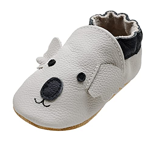 iEvolve Baby Mädchen Jungen Elefant Babyschuhe Baby Weiche Sohle Lederschuhe Baby Lauflernschuhe Krabbelschuhe(Grau Koala,12-18 Monate) von iEvolve