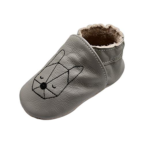 iEvolve Baby Mädchen Jungen Elefant Babyschuhe Baby Weiche Sohle Lederschuhe Baby Lauflernschuhe Krabbelschuhe(Graue Katze),12-18 Monate von iEvolve