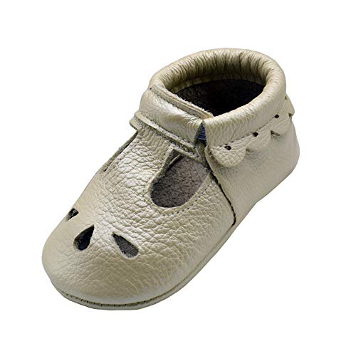 iEvolve Baby Mädchen Jungen Elefant Babyschuhe Baby Weiche Sohle Lederschuhe Baby Lauflernschuhe Krabbelschuhe(Perle Sandale,0-6 Monate) von iEvolve