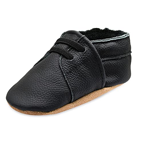 iEvolve Baby Mädchen Jungen Elefant Babyschuhe Baby Weiche Sohle Lederschuhe Baby Lauflernschuhe Krabbelschuhe(Schwarz Sneaker,0-6 Monate) von iEvolve