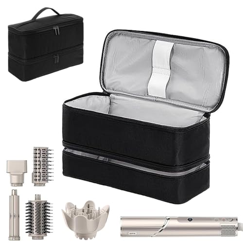 iFCOW Doppellagige Reisetasche, Haartrockner Organizer Tasche Große Kapazität Reisetasche für Haartrockner Flexstyle/Airwrap Styler und Aufsätze von iFCOW