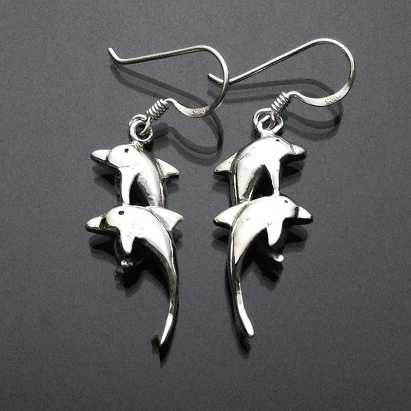 925 Massiv Sterling Silber Doble Delfin Ohrringe - Klein - Oxidiert - Baumeln 925 Massiv Sterling Silber Doble Delfin Ohrringe - Klein - Oxidiert - Baumeln von iGiftJewelry
