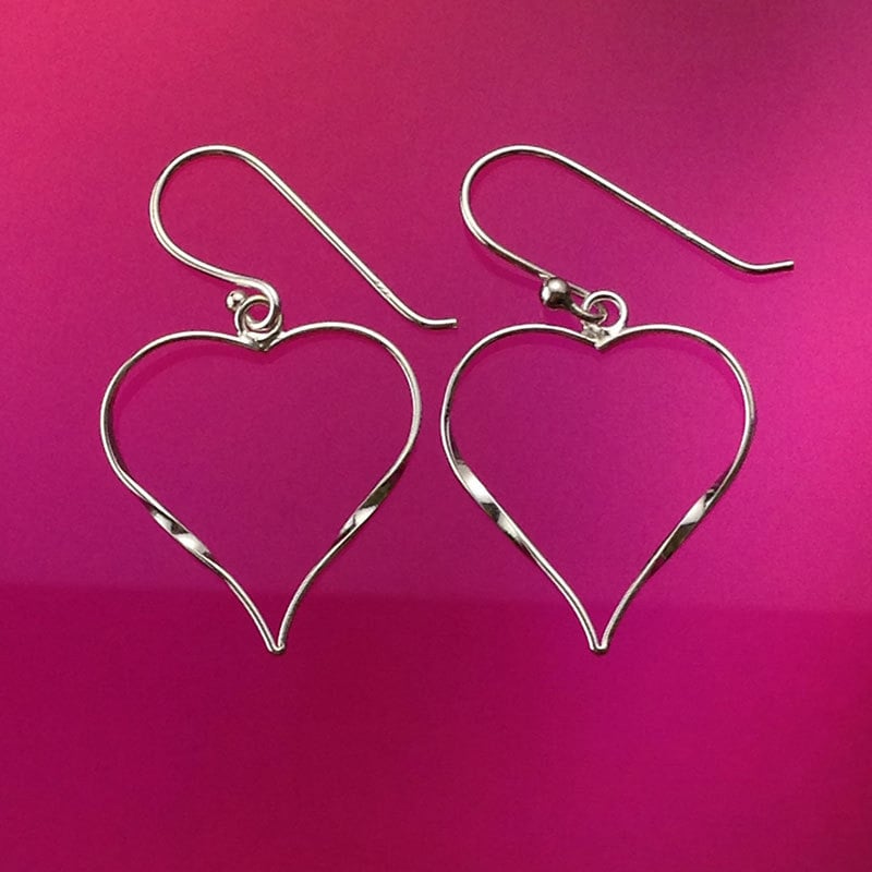 925 Massiv Sterling Silber Herz Ohrringe-Offenes Herz-Dangle-Poliert 925 Massiv Sterling Silber Herz Ohrringe-Offenes Herz-Dangle-Poliert von iGiftJewelry