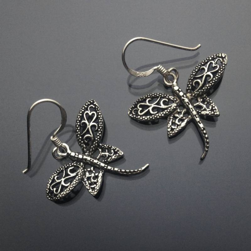 925 Massiv Sterling Silber Libelle | 1 Ohrringe/Baumelnd/Oxidiert/Verdunkelt/Libelle Schmuck/Feinsilber Schmuck 925 Massiv Sterling Silber Libelle | 1 Ohrringe/Baumelnd/Oxidiert/Verdunkelt/Libelle Schmuck/Feinsilber Schmuck von iGiftJewelry