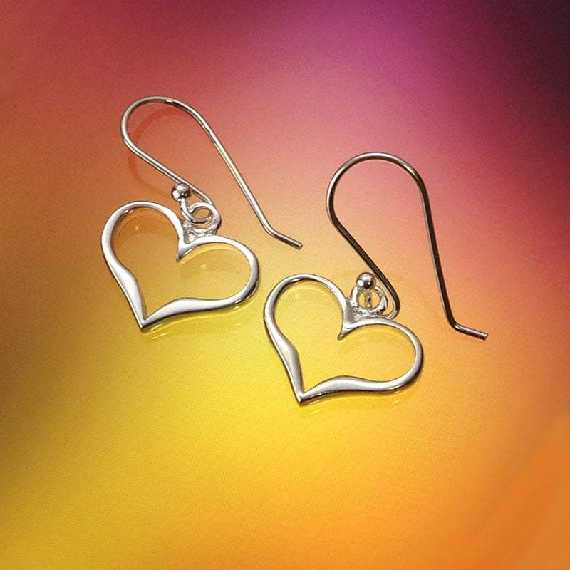 925 Massiv Sterling Silber Offenes Herz Ohrringe-Dangle-Poliert 925 Massiv Sterling Silber Offenes Herz Ohrringe-Dangle-Poliert von iGiftJewelry