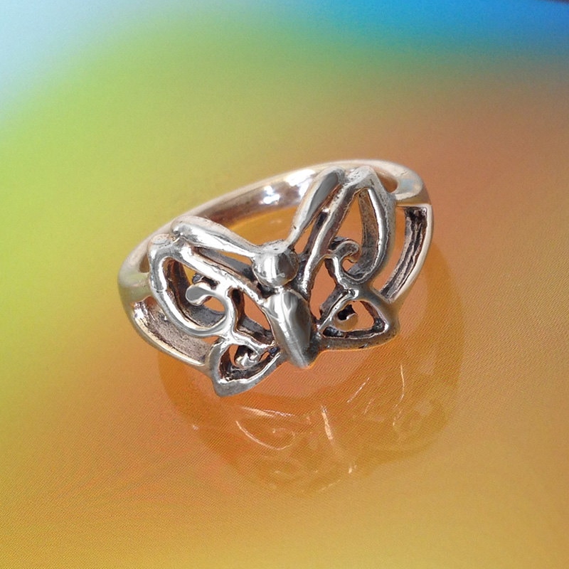 925 Sterling Silber Butterfly Ring-Oxidized Schmetterling Ring-Blume Silberring 925 Sterling Silber Butterfly Ring-Oxidized Schmetterling Ring-Blume Silberring von iGiftJewelry