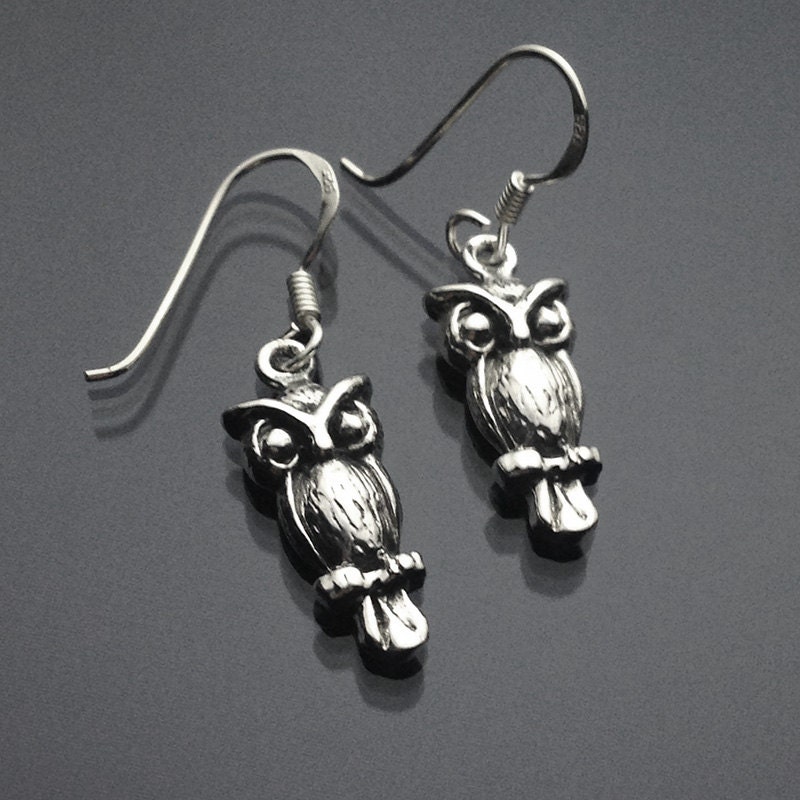 925Er Sterling Silber Eule Ohrringe/Baumelnd /Oxidiert/Verdunkelt/Eulen Schmuck/Eulen Silberschmuck/Baumelnde Ohrringe/Vogel Ohrringe 925Er Sterling Silber Eule Ohrringe/Baumelnd /Oxidiert/Verdunkelt/Eulen Schmuck/Eulen Silberschmuck/Baumelnde Ohrringe/Vogel Ohrringe von iGiftJewelry