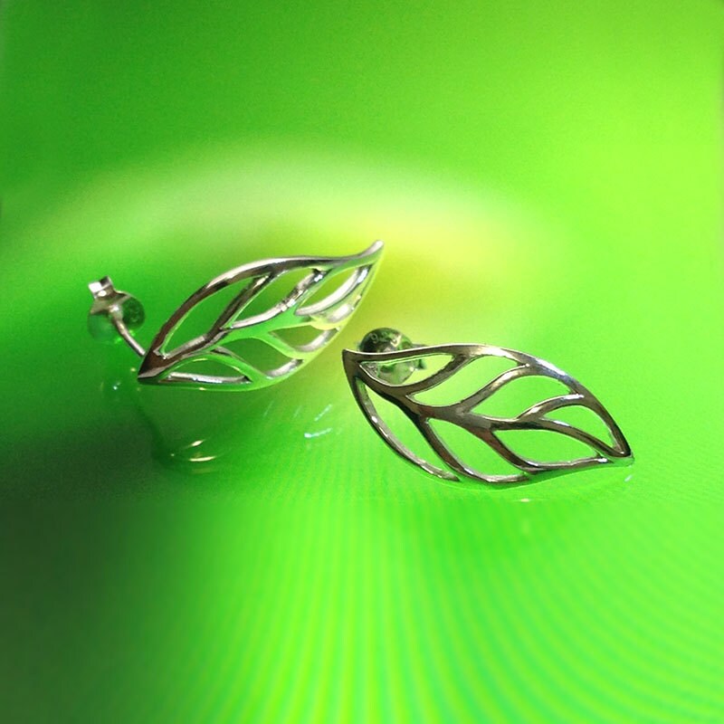 Blatt-Ohrringe/Ohrstecker/Feiner Schmuck Aus 925Er-sterlingsilber/Poliert Blatt-Ohrringe/Ohrstecker/Feiner Schmuck Aus 925Er-sterlingsilber/Poliert von iGiftJewelry