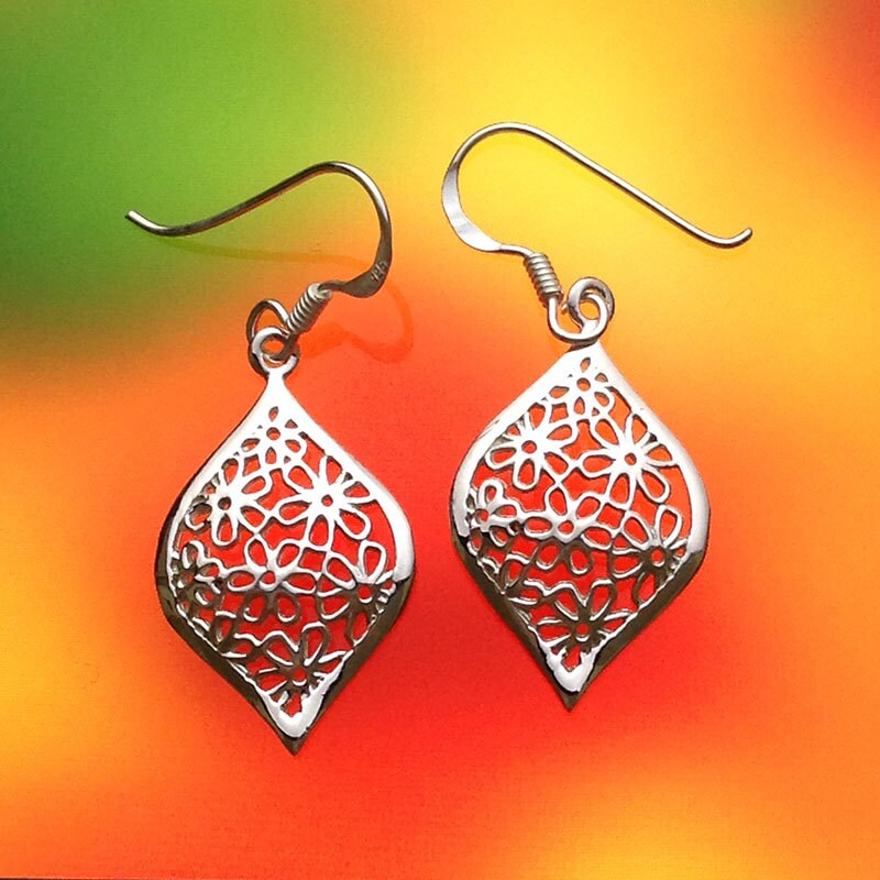 Floral Leaf Ohrringe Aus 925Er Sterlingsilber/Baumelnd/Haken/Poliert/Naturschmuck Floral Leaf Ohrringe Aus 925Er Sterlingsilber/Baumelnd/Haken/Poliert/Naturschmuck von iGiftJewelry