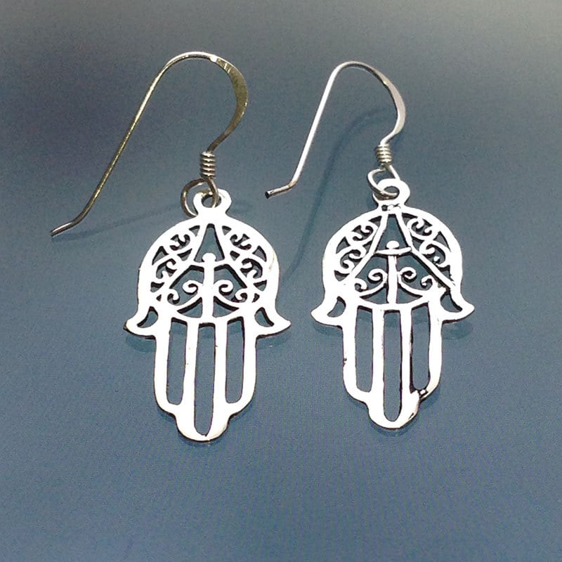 Ohrringe Hand Der Fatima Aus 925Er-sterlingsilber - Baumelnde Hakenohrringe Oxidiertem Silber Ohrringe Hand Der Fatima Aus 925Er-sterlingsilber - Baumelnde Hakenohrringe Oxidiertem Silber von iGiftJewelry