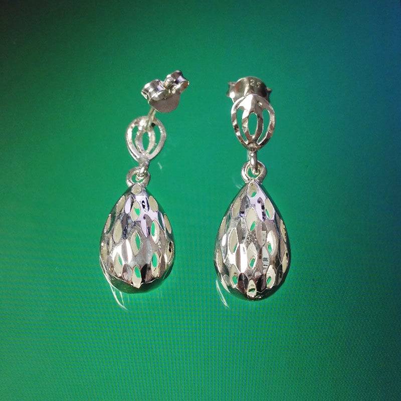 Tropfen-Ohrringe Aus Massivem 925Er-sterlingsilber/Baumelnde Ohrringe/Haken/Tropfen-Korb-Ohrringe Tropfen-Ohrringe Aus Massivem 925Er-sterlingsilber/Baumelnde Ohrringe/Haken/Tropfen-Korb-Ohrringe von iGiftJewelry