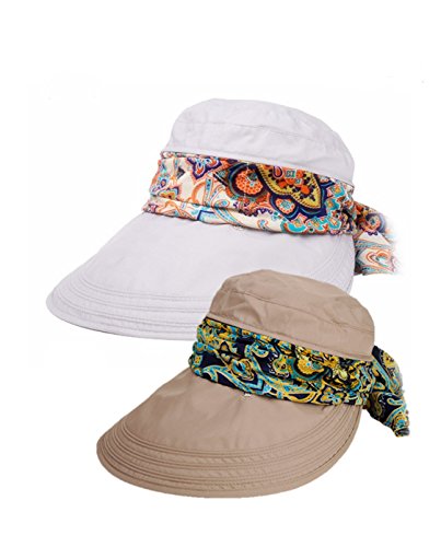 iHomey Roll Up Wide Brim Sonnenblende UPF 50+ UV-Schutz Sonnenhut mit Nackenschutz von iHomey