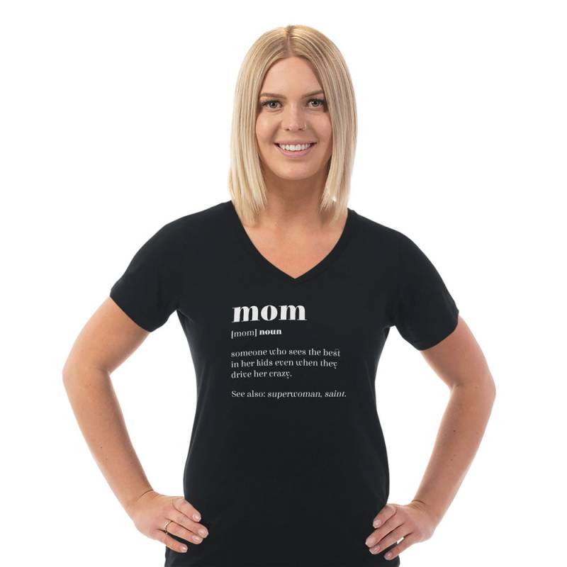 Mama Definition Damen Kurzarm T-Shirt Aus Baumwolle Mit V-Ausschnitt Plus Größe Verfügbar von iKatchingDesigns