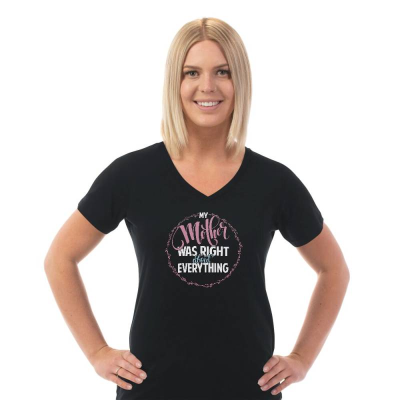 Meine Mutter War Recht Über Alles Damen Baumwolle Mit V-Ausschnitt Kurzarm T-Shirt Kurze Plus Größe Erhältlich von iKatchingDesigns