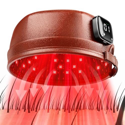 lllt Laser Cap für Haarwachstum und gegen Haarausfall, 660nm & 850nm FDA Genehmigt Drahtlos Rotes Licht Therapie Kappe für Haarwuchs Behandlung, Haarwuchsfördernde Geräte für Männer und Frauen (Baun) von iKeener