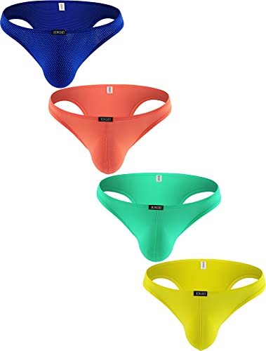 iKingsky Brasilianischer Rücken Slips Halb Zurück Bikini-Unterwäsche Sexy Niedrigen Taillen Halber Schlupf Unterhose Hüft-Slips für Männer (Klein, 4er Pack) von iKingsky