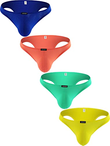 iKingsky Brasilianischer Rücken Slips Halb Zurück Bikini-Unterwäsche Sexy Niedrigen Taillen Halber Schlupf Unterhose Hüft-Slips für Männer (X-Large. 4er Pack) von iKingsky