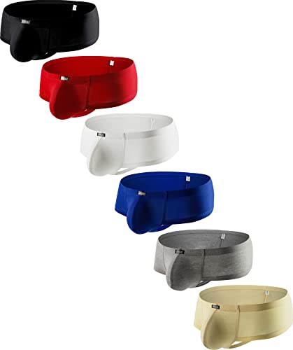 iKingsky Freche Boxershorts aus Baumwolle für Männer Sexy Brasilianische Rücken Unterwäsche Niedrigen Taillen Tanga Höschen (Mittel, 6er Pack) von iKingsky