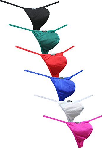 iKingsky Groß Pouch Herren Strings Aiedrigen Taillen Männer Unterwäsche Tanga Sexy Ausbuchtung Unterhose (Medium, 6er Pack-) von iKingsky