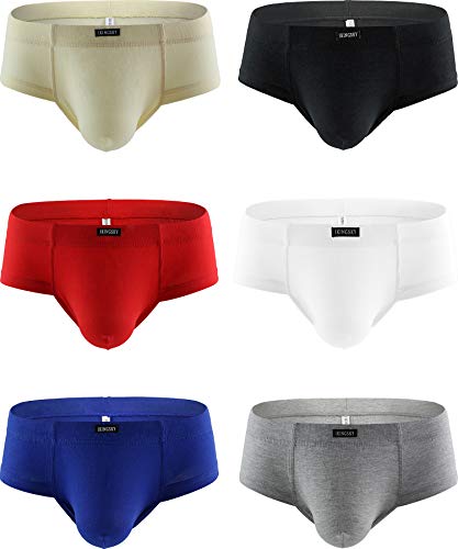 iKingsky Herren Cheeky Slips Baumwolle Ausbuchtung Unterwäsche Aiedrigen Taillen Männer Unterhose (Large, 6er Pack) von iKingsky