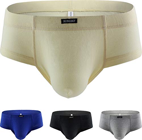 iKingsky Herren Cheeky Slips Baumwolle Ausbuchtung Unterwäsche Aiedrigen Taillen Männer Unterhose (Medium, 4er Pack) von iKingsky