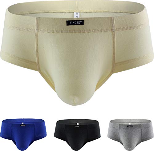 iKingsky Herren Cheeky Slips Baumwolle Ausbuchtung Unterwäsche Aiedrigen Taillen Männer Unterhose (XX-Large, 4er Pack) von iKingsky