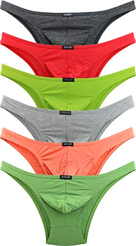 iKingsky Herren Cheeky Slips Modal Ausbuchtung Unterwäsche Aiedrigen Taillen Männer Unterhose (Medium, 6er Pack) von iKingsky