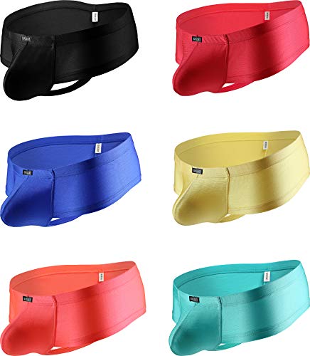 iKingsky Herren Cheeky Tanga Männer Unterwäsche Retroshorts mit Halbem Rücken Sexy Unterhose (Small, 6er Pack) von iKingsky