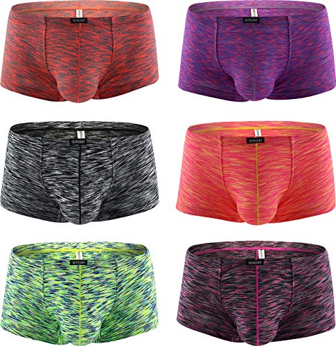 iKingsky Herren Pouch Retroshorts Ausbuchtung Unterhose fur Männer Sexy Aiedrigen Taillen Unterwäsche (X-Large, 6er Pack) von iKingsky
