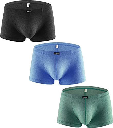 iKingsky Herren Retroshorts Modal Ausbuchtung Unterwäsche Sexy Uiedrigen Taillen Unterhose fur Männer (Groß, 3er Pack) von iKingsky