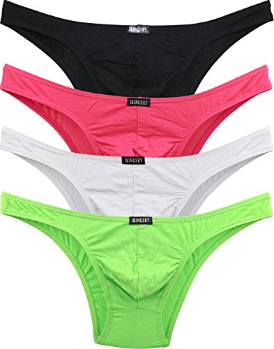 iKingsky Herren Slips Modal Ausbuchtung Unterwäsche Aiedrigen Taillen Männer Unterhose (Large, 4er Pack) von iKingsky