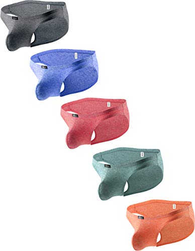 iKingsky Herren Slips mit Großem Beutel Modal Bulge Unterwäsche Sexy Aiedrigen Taillen Männer Unterhose (Medium, 5er Pack) von iKingsky