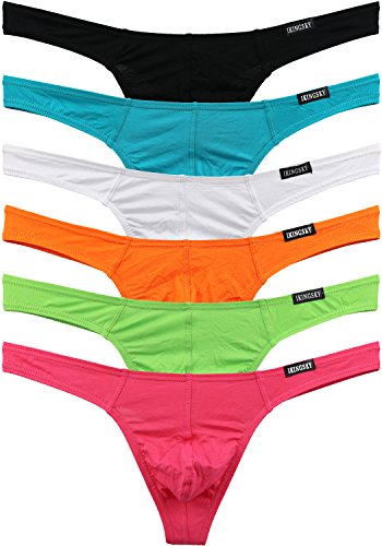 iKingsky Herren Strings T-Back Männer Unterwäsche Modal Tanga (Small, 6er Pack) von iKingsky