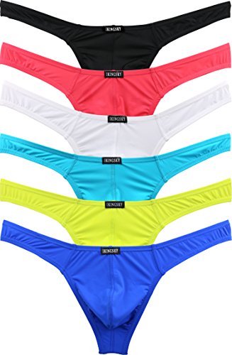 iKingsky Herren Strings T-Back Männer Unterwäsche Tanga Sexy Unterhose (Medium, 6er Pack) von iKingsky