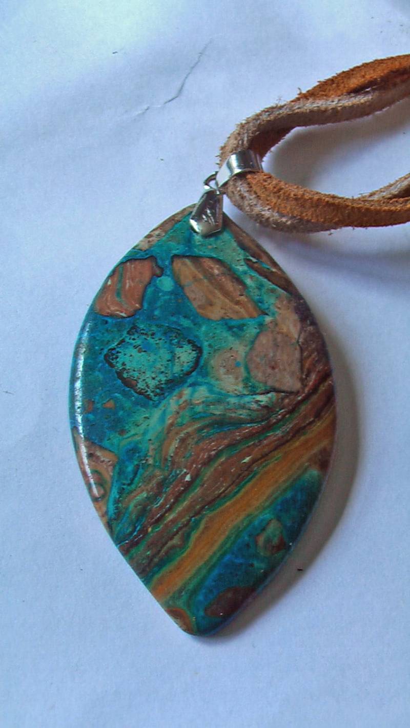 Blau Mit Braunem Geisterauge Jaspis Anhänger Halskette von iLLstyles