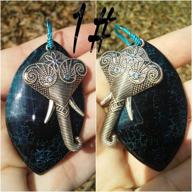 Elefant Achat Geode Anhänger Halskette. 9 Verschiedene Steine Zur Auswahl von iLLstyles