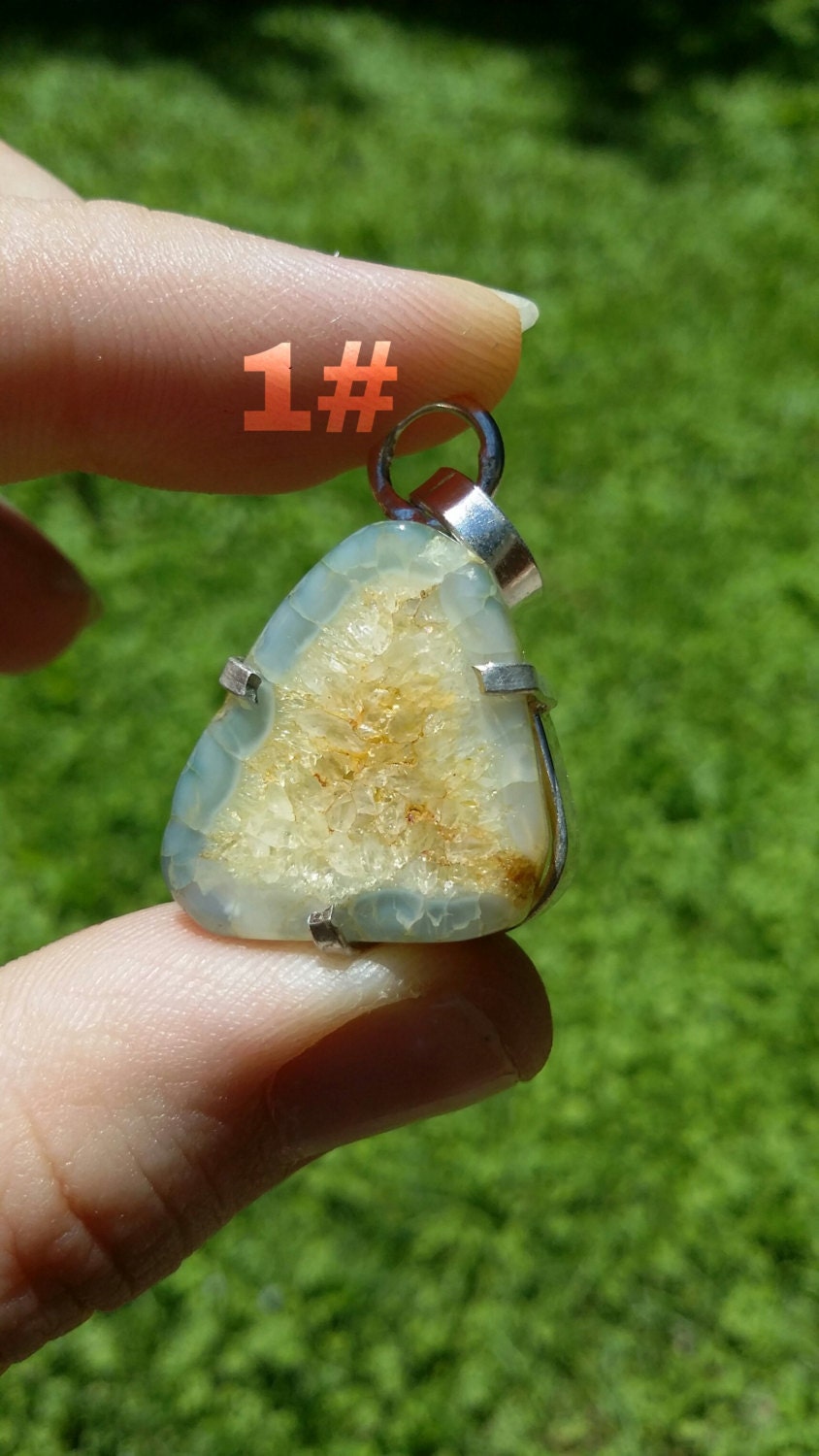 Farbe Solar Quarz, Silber Anhänger Halskette, 5 Styles Zur Auswahl von iLLstyles