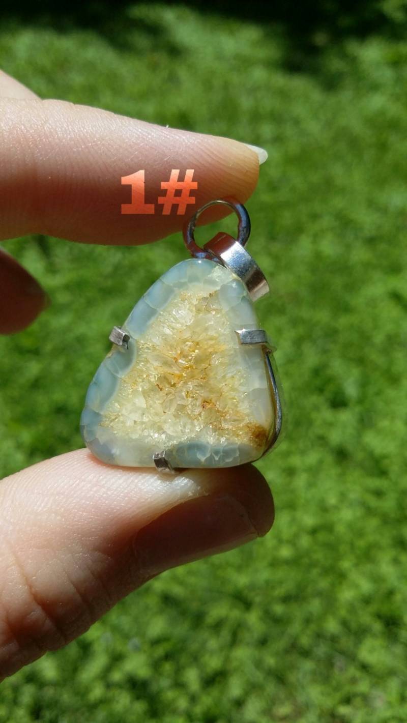 Farbe Solar Quarz, Silber Anhänger Halskette, 5 Styles Zur Auswahl von iLLstyles