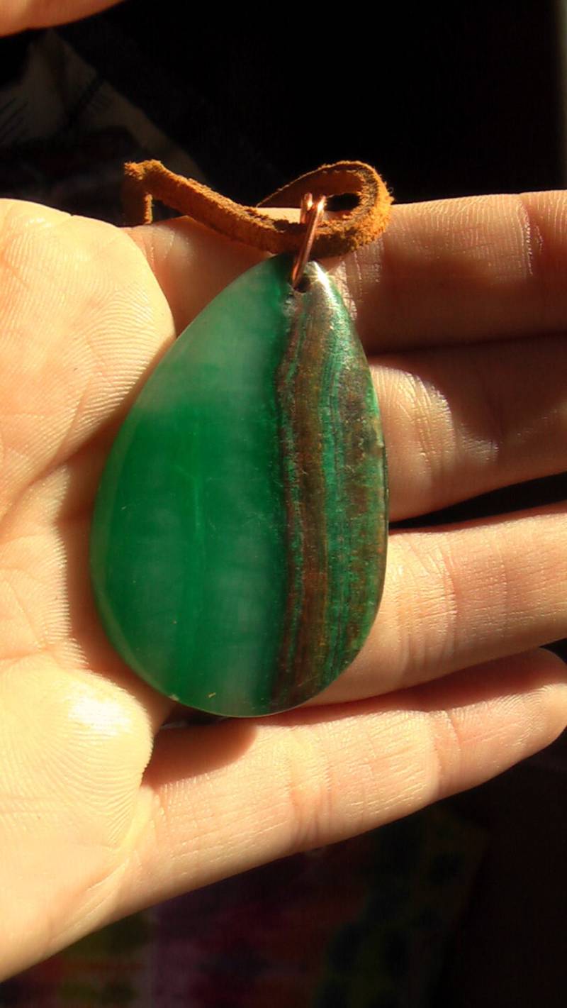 Grün Mit Brauner Druzy Geode Achat Halskette von iLLstyles