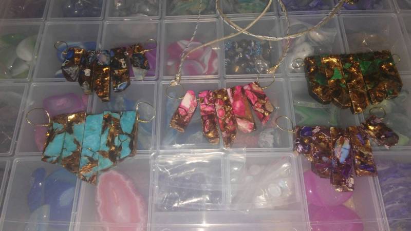 Jaspis Stein Mit Kupfer Halskette. 5 Verschiedene Farben Zur Auswahl von iLLstyles