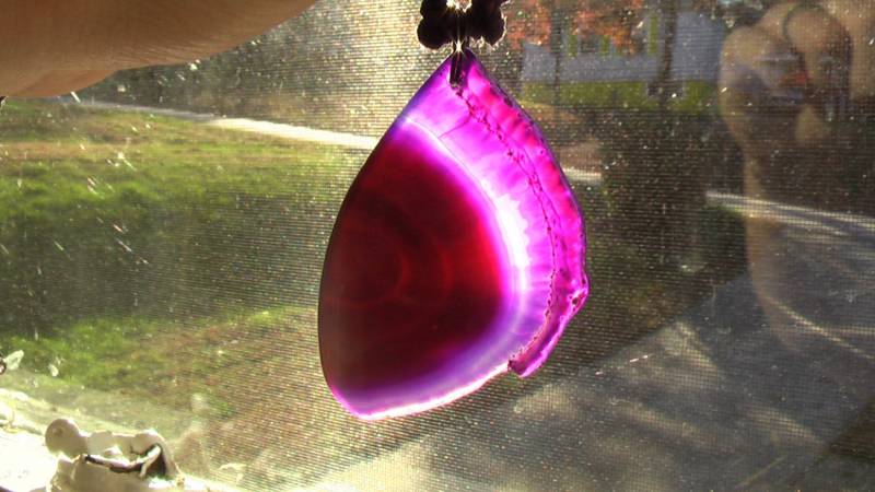 Lila Druzy Geode Achat Anhänger Halskette von iLLstyles