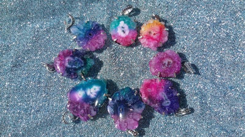 Regenbogen Solar Quarz, Silber Anhänger Halskette 4 Verschiedene Zur Auswahl von iLLstyles