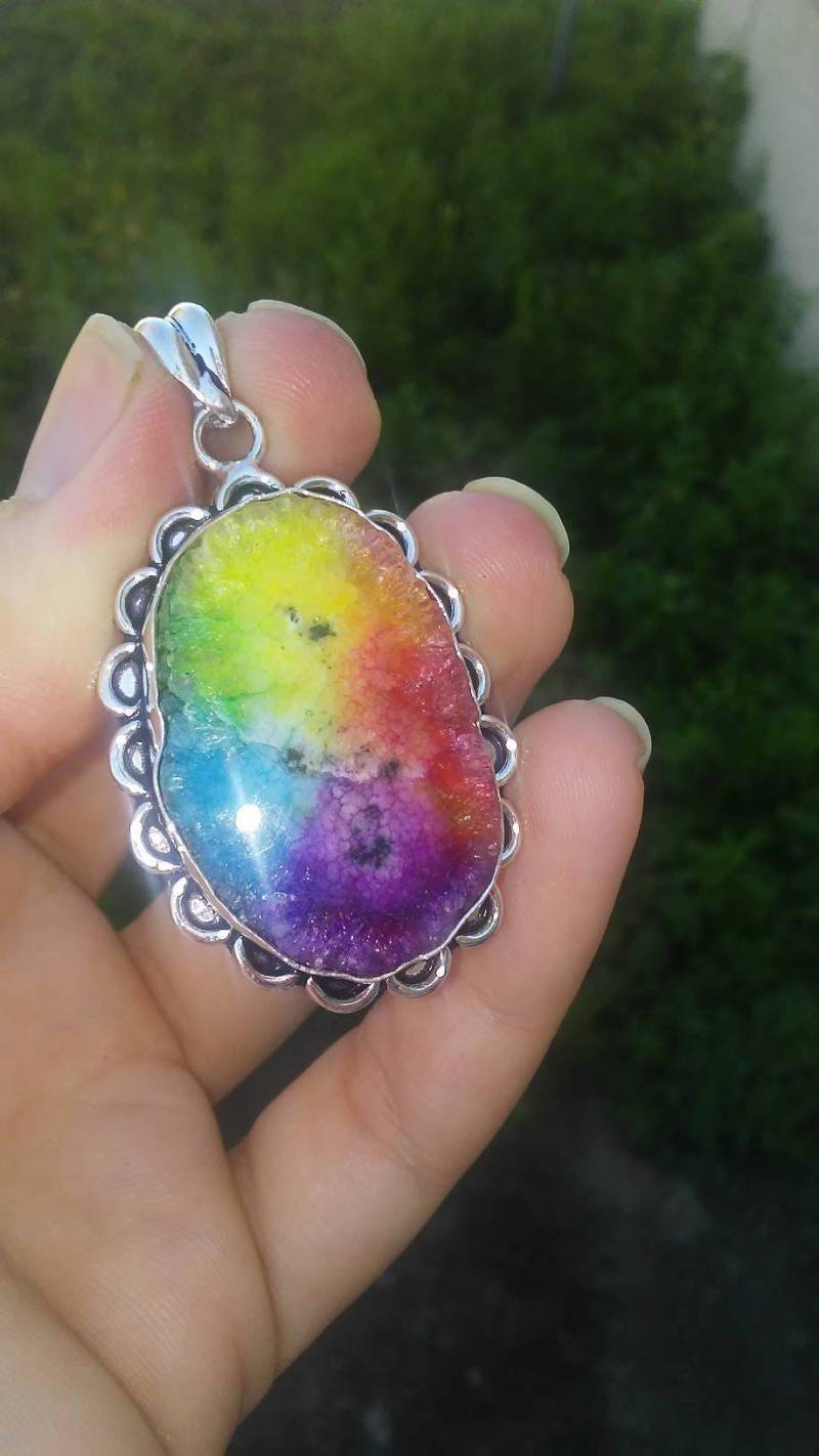 Regenbogen Solar Quarz Anhänger Halskette von iLLstyles